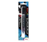 Pentel Arts Dual Metallic Brush XGFH Feutre pinceau encre gel métallisée irisée, pointe nylon, traits fins à larges, 2 effets de couleur noir + rouge métallique