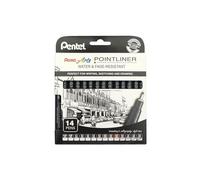 Pentel Arts Feutre Technique Permanent Pointliner, Set De 14