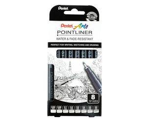 Pentel Arts Feutre Technique Permanent Pointliner, Set De 8