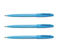 PENTEL ARTS Lot de 3 stylos feutre Sign Pen S 520, bleu ciel