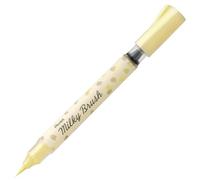 Pentel Arts Milky Brush XGFH-PGX Feutre pinceau encre gel pastel, pointe nylon, traits fins à larges, Jaune pastel