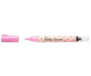 Pentel Arts Milky Brush XGFH-PPX Feutre pinceau encre gel pastel, pointe nylon, traits fins à larges, Rose pastel