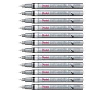 Pentel Arts Paint Marker MFP10, Marqueur peinture permanent, Pointe extra-fine, Argent, Lot de 12