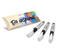 Pentel Arts Paint Marker MMP20, Marqueur peinture permanent, Blanc, Pack de 3