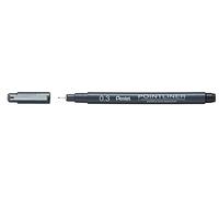 Pentel Arts Pointliner S20P Feutre Technique encre à pigments, Pointe calibrée 0,03 mm, Noir, Lot de 12