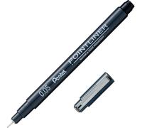 Pentel Arts Pointliner S20P Feutre Technique encre à pigments, Pointe calibrée 0,05 mm, Noir, Lot de 12