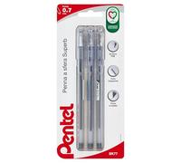Pentel BK77 Superbe stylo à bille pointe fine 0,7 mm noir, 3 pièces