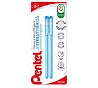 Pentel BK77AB Superb Antibacterial+ Stylo à bille 0,7 mm bleu, 2 pcs