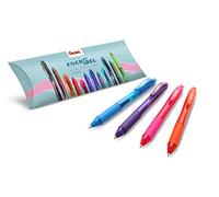 Pentel BL107 Energel X roller gel enclenchement 0,7 mm 4 couleurs assorties (orange, rose, bleu, violet)
