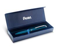 Pentel Stylo roller à encre gel EnerGel Hi-Class rétractable corps métal bleu clair
