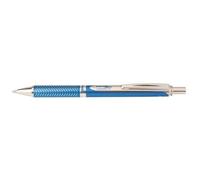 Pentel Bl407s-A Energel Stylo Roller À Encre Gel Liquide Manche En Métal Sterling Bleu Mat Mine 0,35 Mm Encre Noire