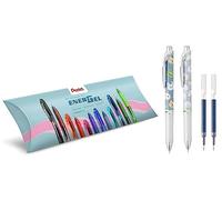 Pentel BLN75KW Energel Kawaii clic 0,5 mm encre noire 2 pcs (texture Onirp/Uchiwa) & 2 Recharge bleue offerte