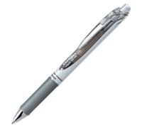 Pentel - Bolígrafo Energel retráctil con mecanismo de presión y punta de bola, 0,35mm de grosor de trazo, Color gris.