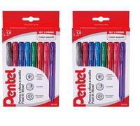 Pentel BX440 Feel-it Wow stylo à bille rétractable 1,0 mm 8 couleurs ass.ti (Lot de 2)
