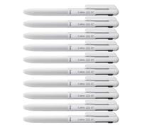 Pentel BXAW375W Calme Lot de 10 stylos multifonctions avec 2 mines de stylo à bille de 0,35 mm (noir/rouge) et 1 mine de 0,5 mm, bruit de clic nettement atténué, rechargeable, 1VE = 10 pièces