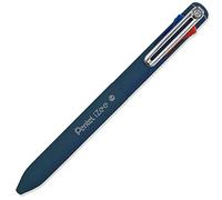 Pentel Stylo-bille izee 4 couleurs rétractable pointe large 1 mm clip métal corps bleu foncé