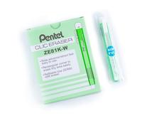 Pentel Lot De 12 Stylos Gomme Clic Eraser, Corps Vert Pastel