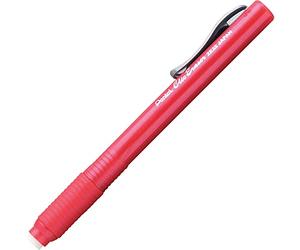 Pentel Clic Gomme rétractable, rechargeable, corps rouge (PENZE22B)