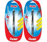 Pentel Energel BL77 Roller encre gel rétractable pointe moyenne 0,7 mm, Blister x1 Noir (Lot de 2)