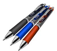 Pentel Energel BL80 Lot de 3 stylos rollers rétractables à encre gel liquide 1,0 mm Noir, Bleu et Rouge