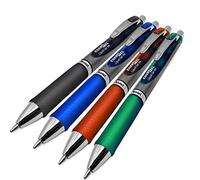 Pentel Energel BL80 Lot de 4 stylos rollers rétractables à encre gel liquide 1,0 mm Noir, bleu, rouge et vert