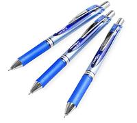 Pentel Energel BLN75 Lot de 3 stylos roller rétractable à encre gel Bleu 0,5 mm
