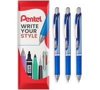 Pentel Energel BLN75 Lot de 3 stylos roller rétractables à encre gel 54 % recy leu 0,5 mm