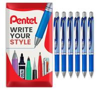 Pentel Energel BLN75 Lot de 6 stylos roller rétractables à encre gel 54 % recy leu 0,5 mm
