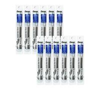 PENTEL Lot de 12 Recharges LR10 pour Roller encre gel ENERGEL Pointe 1 mm Trait 0,5mm Bleu