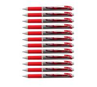 Pentel Energel Lot de 12 Stylos roller à encre gel rétractable 1 mm Rouge