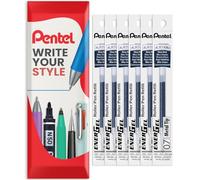 Pentel Energel LR7 Lot de 6 recharges pointe métallique 0,7 mm - BL77/BL57/BL37 (Bleu Marine)