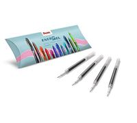 Pentel Energel LR7, Recharge pour roller encre gel pointe moyenne 0,7 mm, Noir, Pack de 4