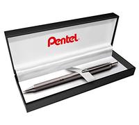 Pentel EnerGel Sterling BL407MA-BOX Stylo à encre gel liquide dans une boîte cadeau, boîtier anthracite, épaisseur de trait 0,35 mm, diamètre de la bille 0,7 mm, couleur d'écriture : noir, 1 pièce