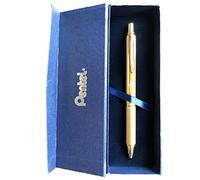 Pentel EnerGel Sterling Stylo à encre gel liquide dans un boîtier anthracite, largeur de trait 0,35 mm, diamètre de bille 0,7 mm, couleur d'écriture (Or, boîte cadeau)