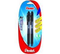 Pentel Energel X BL107, Blister de 2 Rollers encre gel rétractables, Pointe moyenne 0,7 mm, Noir