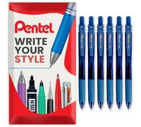 Pentel Energel X BL107 Lot de 6 stylos roller à encre gel rétractable Pointe 0,7 mm Bleu marine