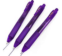 Pentel Energel X BL107, Stylo Encre Gel, Lot de 3 Rollers à encre gel rétractable Encre violette 0,7 mm