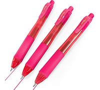 Pentel - Energel X BL107 Stylos roller à encre gel rétractable - 0,7 mm - Encre rose - Lot de 3