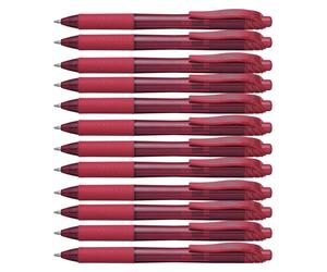 Pentel Energel X BL110 Stylo Roller Gel Rétractable Pointe 1.0 Mm Rouge Boîte De 12 Pcs