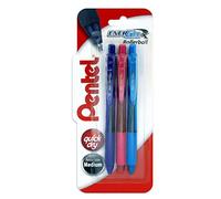 Pentel Energel-X Pointe Stylo rétractable, 0,7 mm - Lot de 3 Blister of 3 Pink/Sky Blue/Violet
