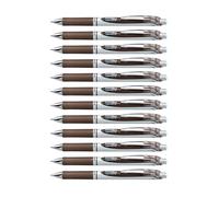Pentel EnerGel XM BL77 Lot de 12 stylos à encre gel Sépia