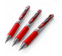 Pentel EnerGel XM BL77 - Lot de 3 stylos à encre gel liquide rétractables - 0,7 mm - 54% recyclé - Rouge