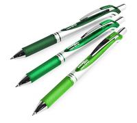 Pentel EnerGel XM BL77 Lot de 3 stylos à encre gel liquide rétractables - 0,7 mm - 54 % recyclé - Tons verts