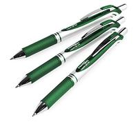 Pentel EnerGel XM BL77 - Lot de 3 stylos à encre gel liquide rétractables - 0,7 mm - 54% recyclé - Vert forêt