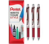 Pentel EnerGel XM BL77 Lot de 3 stylos rétractables à encre gel liquide - 0,7 mm - 54% recy ordeaux