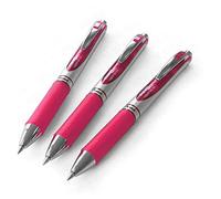 Pentel EnerGel XM BL77 Lot de 3 stylos rétractables à encre gel liquide - 0,7 mm - 54 % recyclé - Rose