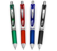 Pentel EnerGel XM BL77 - Lot de 4 stylos rétractables à encre gel liquide, 0,7 mm, 54 % recyclé, tons primaires