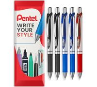 Pentel EnerGel XM BL77 - Lot de 5 stylos à encre gel liquide rétractables - 0,7 mm - 54 % recy ans un emballage d'oreiller