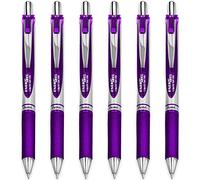 Pentel EnerGel XM BL77 - Lot de 6 stylos à encre gel liquide rétractables - 0,7 mm - 54% recy ncre violette