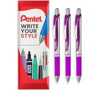 Pentel EnerGel XM BL77 - Stylo à encre gel liquide rétractable - 0,7 mm - 54% recy ans un emballage oreiller - Paquet de 3 - Magenta